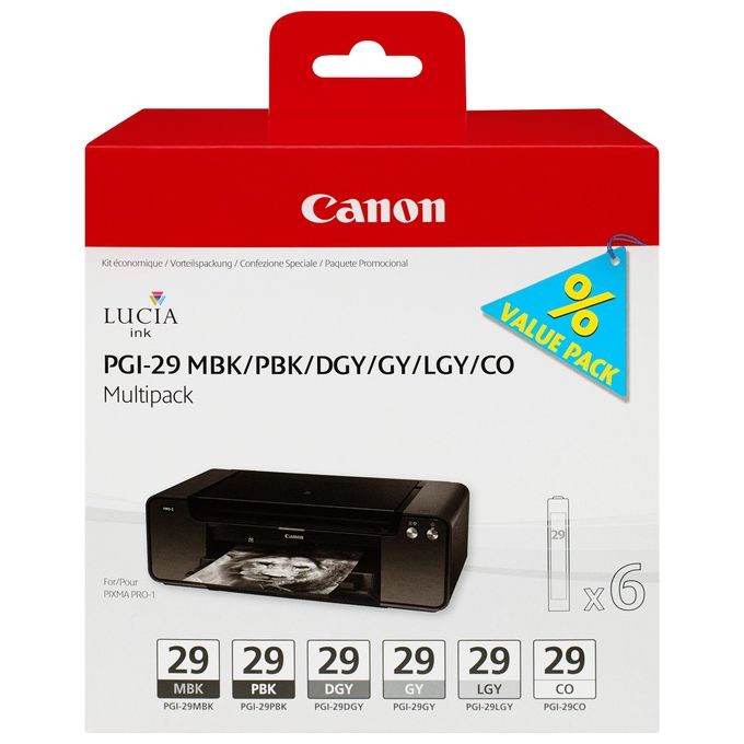 Canon Pgi-29 Mbk Pbk Dgy Gy Lgy Co Multip