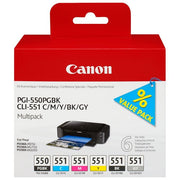 Canon Pgi-550 Cli-551 pgbk c m y bk gy