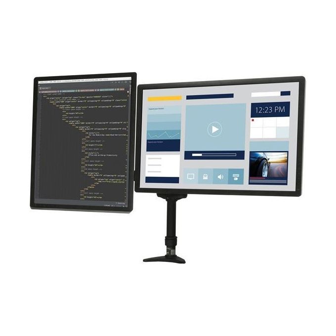 StarTech Supporto per doppio Monitor LCD LED Schermo Display - Braccio Articolato con sistema gestione cavi ad altezza regolabile