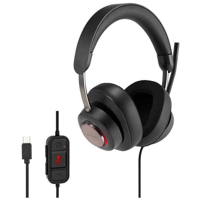 Kensington K83451WW H2000 Cuffie Over-Ear USB-C con Microfono Cancellazione Rumore Plug and Play colore Nero