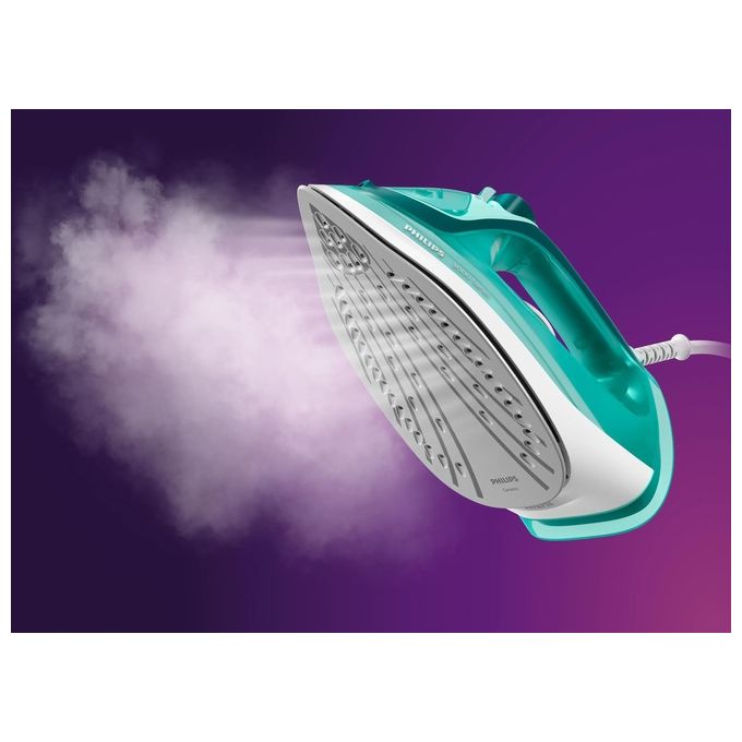 Philips DST3030-70 Serie 3000 Ferro a vapore 2400W piastra ceramica colpo vapore 180 g-min serbatoio 300 ml colore Turchese