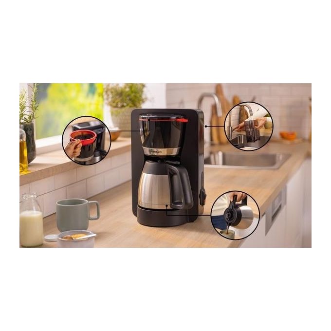Bosch TKA5M253 Macchina da caffe' Manuale 1,1 L 12 tazze 1000 W Anti-goccia Spegnimento automatico colore Nero