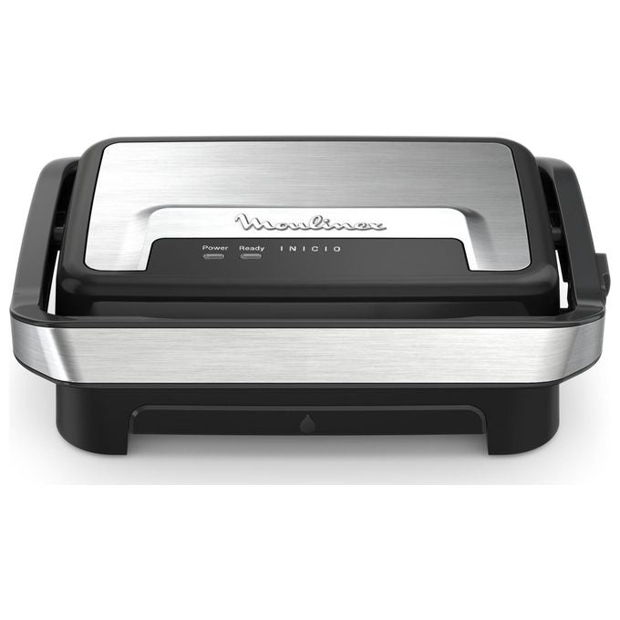 Moulinex GI270D10 Inicio Compact Grill per Panini 2 in 1 Piastre Antiaderenti Vassoio Raccogligocce 1000 W colore Nero