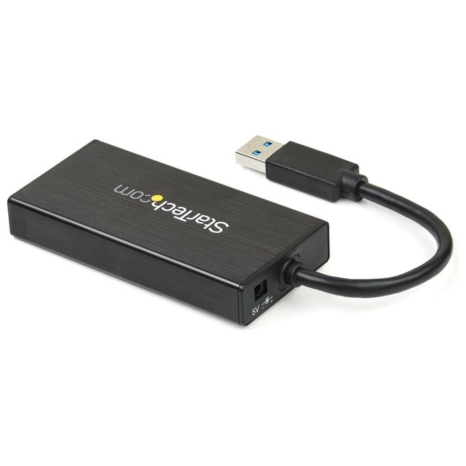 StarTech Hub Portatile USB 3.0 con Adattatore NIC Ethernet Gigabit Gbe in alluminio con cavo - UASP