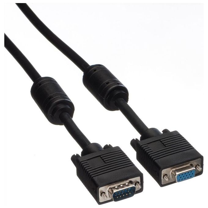 Digitus cavo vga-svga monitor 15 poli doppia schermatura ul2919 maschio-femmina mt. 30 con filtro di ferrite antidisturbo