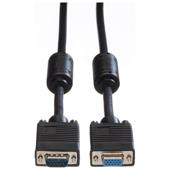 Digitus cavo vga-svga monitor 15 poli doppia schermatura ul2919 maschio-femmina mt. 30 con filtro di ferrite antidisturbo