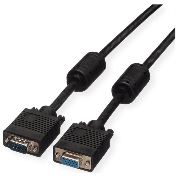 Digitus cavo vga-svga monitor 15 poli doppia schermatura ul2919 maschio-femmina mt. 30 con filtro di ferrite antidisturbo