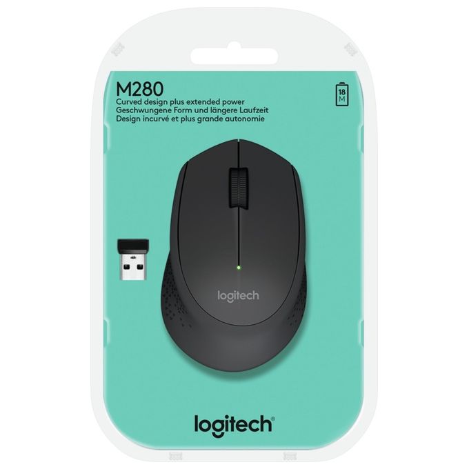 Logitech Mouse Wireless M280 Nero