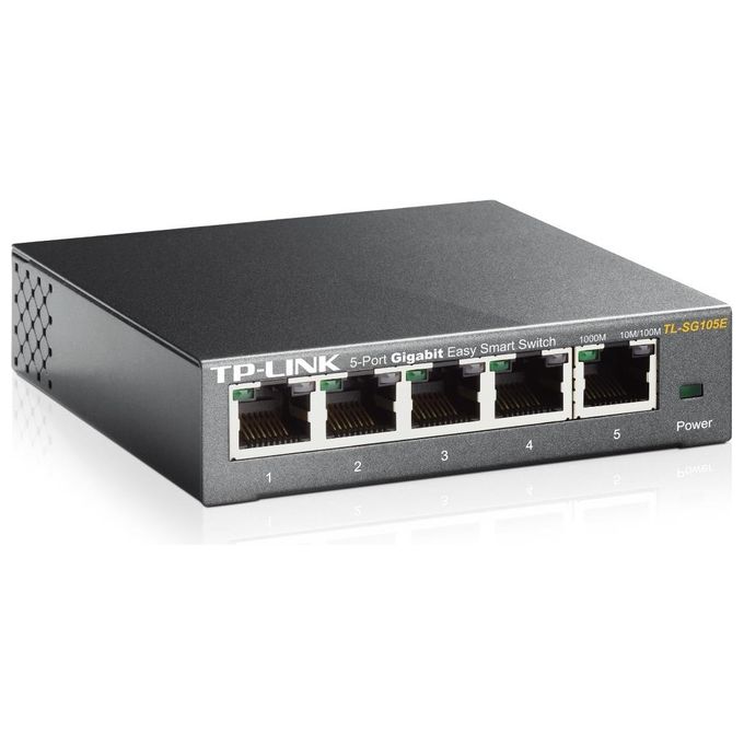 Tp-Link TL-SG105E L2 Switch 5 Porte Gigabit Ethernet 10-100-1000 Nero