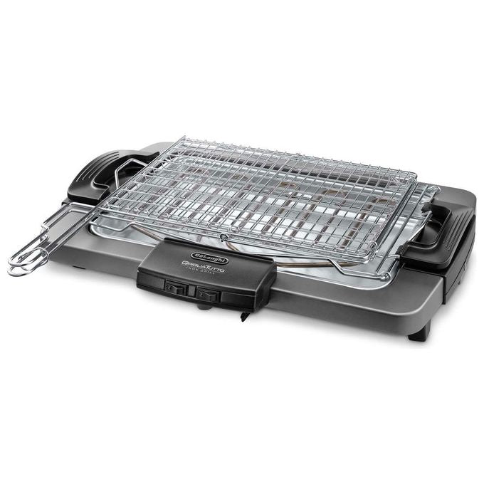 De Longhi Bistecchiera elettrica con piastra antiaderente con doppia griglia girevole 2450 Watt Grigio