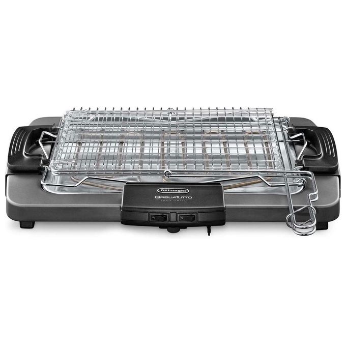 De Longhi Bistecchiera elettrica con piastra antiaderente con doppia griglia girevole 2450 Watt Grigio