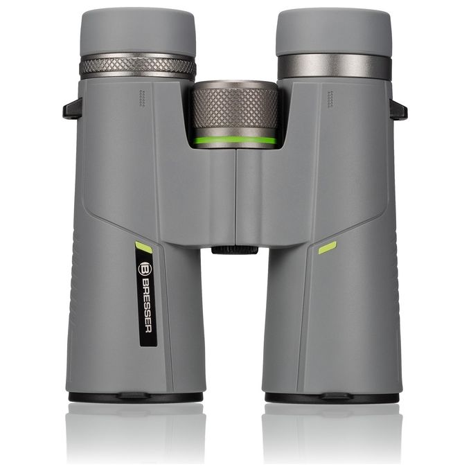 BRESSER 1330842 Wave Binocolo 8x42 mm con Prismi BaK-4 Rivestimento FMC Impermeabile colore Grigio