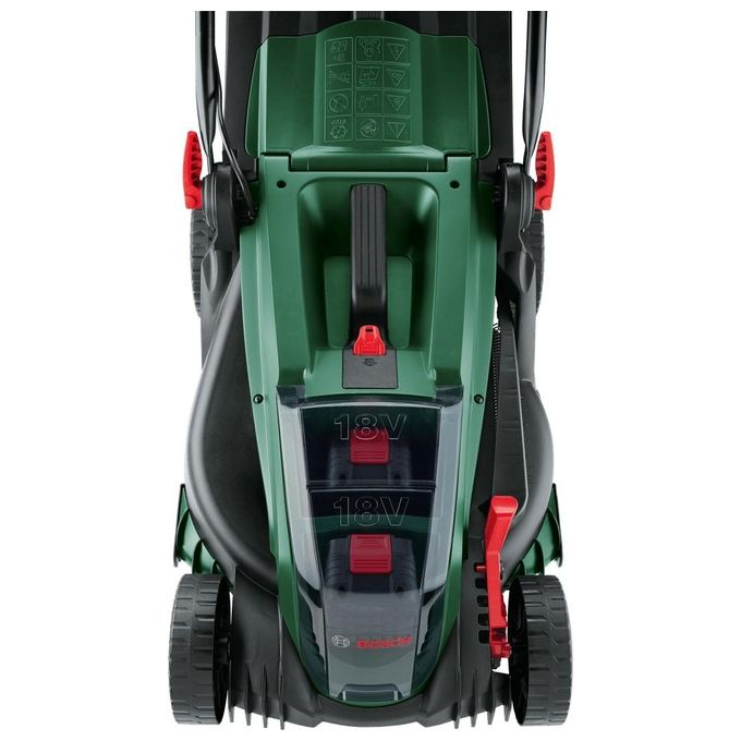 Bosch 06008B9E00 UniversalRotak Tagliaerba a spinta Batteria 2x18V 37 cm 550 m² colore Nero Verde