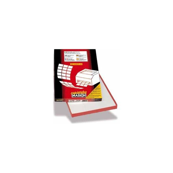 Markin 210C581 Etichette Adesive A4 19x10 mm 280 etichette per foglio 100 fogli 28000 etichette colore Bianco
