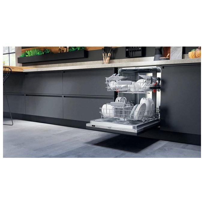 Hotpoint HIC 3C34 Lavastoviglie da Incasso 14 coperti Classe D 44 dB Inverter AquaStop (82x60x55 cm) colore Bianco