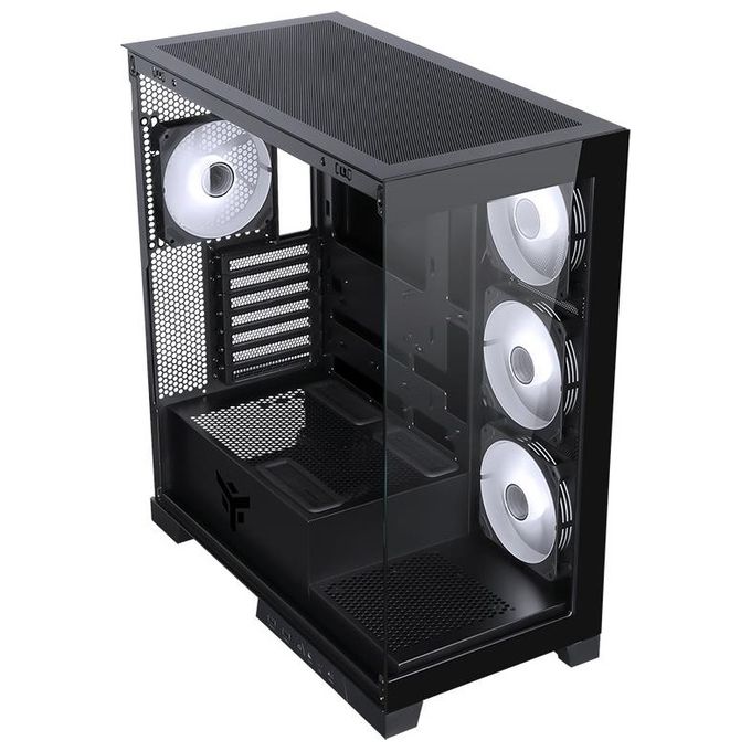 Itek ITGCASB45B SHOWBUI PC Case Tower Gaming ATX 4 Ventole ARGB 12cm 2xUSB3 Type-C Pannello Vetro Temperato colore Nero