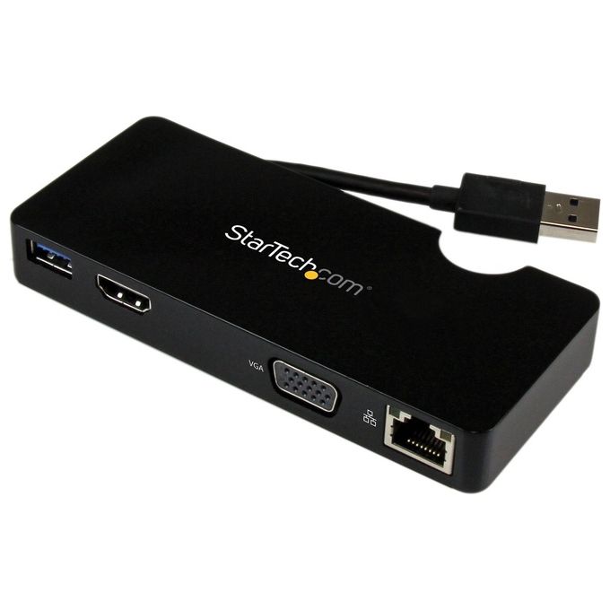 StarTech Mini Docking Station Universale per Laptop USB 3.0 con uscita HDMI-VGA e Gigabit Ethernet USB 3.0