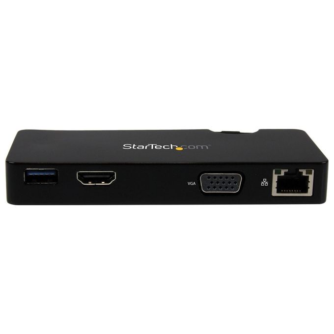 StarTech Mini Docking Station Universale per Laptop USB 3.0 con uscita HDMI-VGA e Gigabit Ethernet USB 3.0
