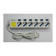 Nilox Multipresa 6 porte Ita Shuko Bianca Top