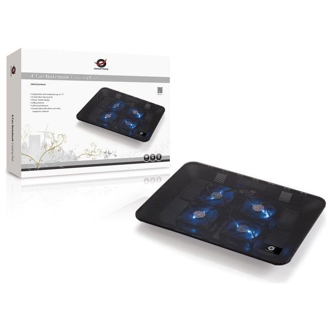 Conceptronic nbcoolpadl4f 4 Fan Notebook Cooling Pad Up To 17''