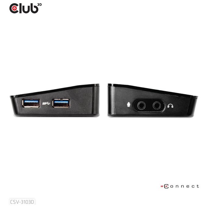Club3d Docking Station, usb 3.0 4k30hz uhd, usb type a 3.0 Singular 4k or dual Display