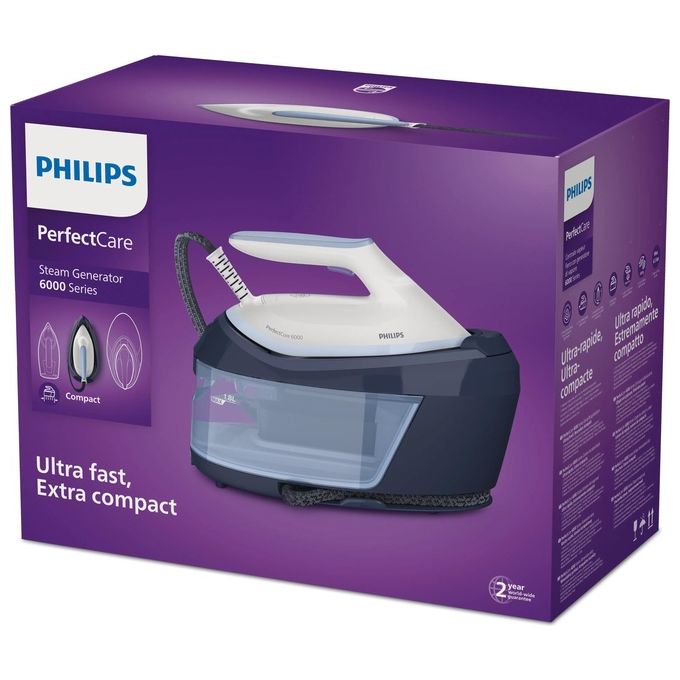 Philips PSG6026-20 PerfectCare Serie 6000 Ferro da Stiro con Caldaia 2400 W 6,5 bar 130 g-min 1,8 L colore Bianco