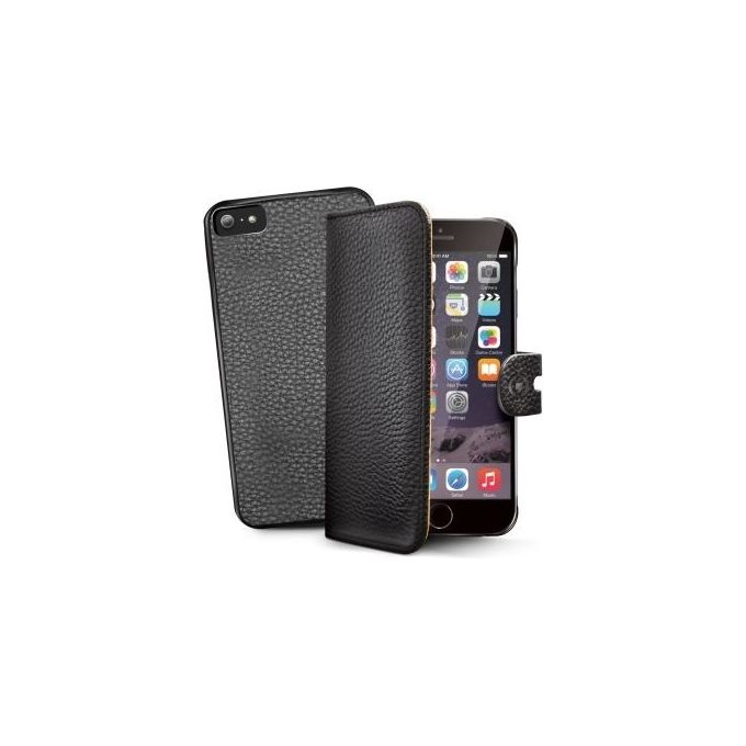 Celly AMBO601BK Ambo Custodia a Portafoglio 2in1 per iPhone 6 Plus 6S Plus con Cover Staccabile Chiusura Magnetica colore Nero