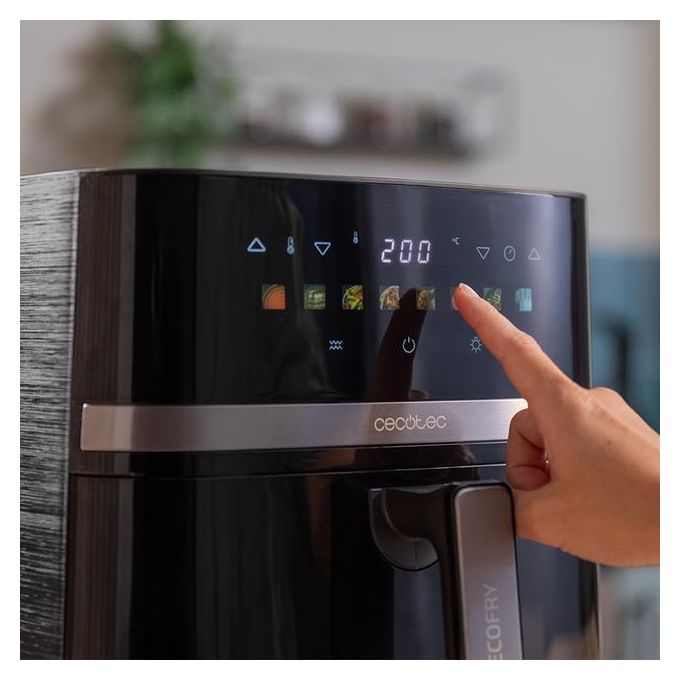 Cecotec 100501 CecofryandGrill Duoheat 8000 Friggitrice ad aria 8 L 2200W 8 Programmi Display Touch colore Nero