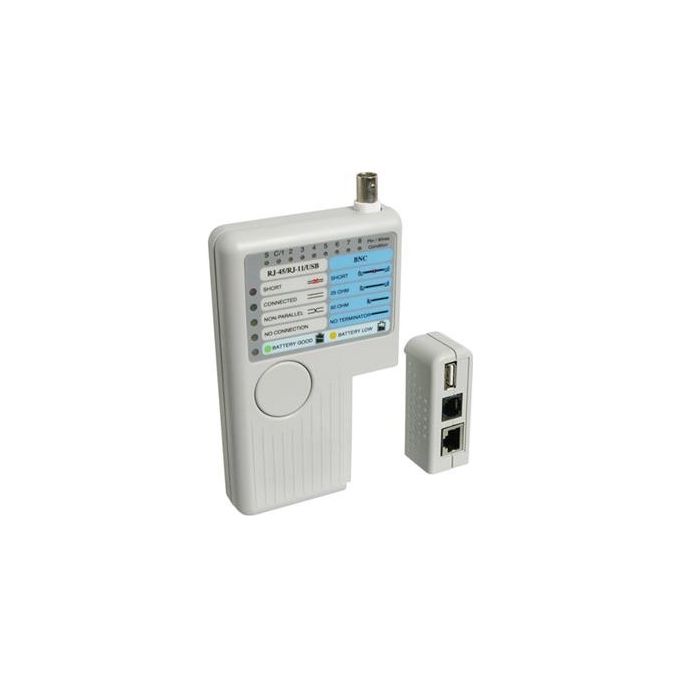 WP WPC-TST-002 Tester per Cavo di Rete Supporto RJ11 RJ12 RJ45 BNC USB 200 metri colore Bianco