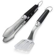 Weber 6645 Set Posate Barbecue 2 Pezzi Pinza e Spatola Acciaio Inox Lavabili in Lavastoviglie