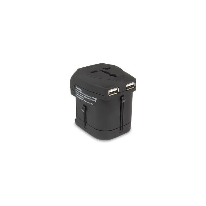 Hamlet XPW2UTRAVEL Adattatore Universale da Viaggio   2 USB charger da 2100 mA cadauna
