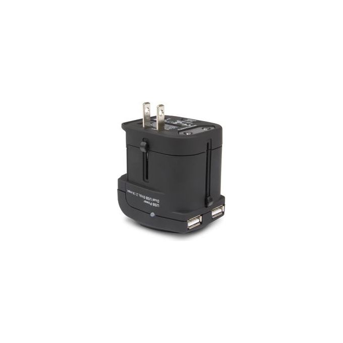 Hamlet XPW2UTRAVEL Adattatore Universale da Viaggio   2 USB charger da 2100 mA cadauna