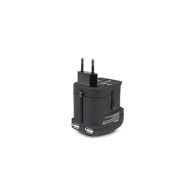 Hamlet XPW2UTRAVEL Adattatore Universale da Viaggio   2 USB charger da 2100 mA cadauna