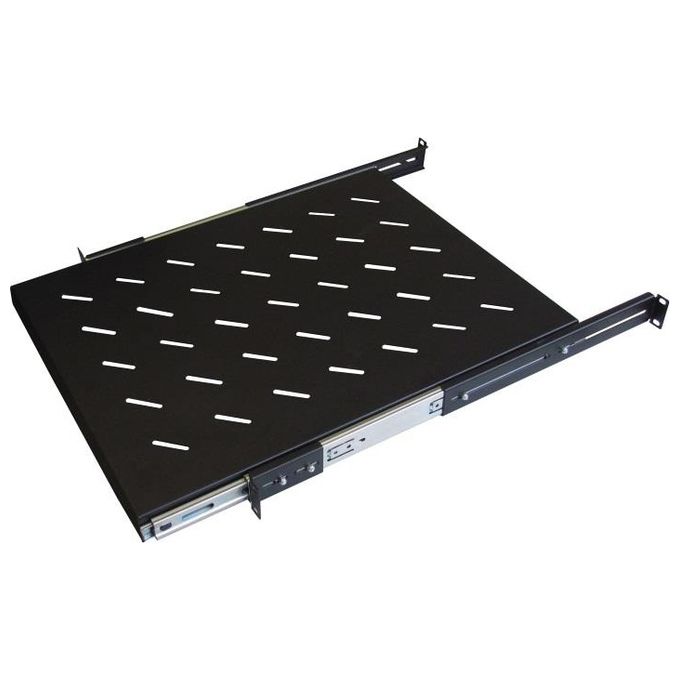 WP WPN-ASS-141080-B Ripiano Estraibile Fisso 1U per Rack 19 Pollici Profondita' Totale 800 mm Profondita' Utile 550 mm con Forature per Aerazione Ottimale 4 Punti di Aggancio Standard Colore Nero