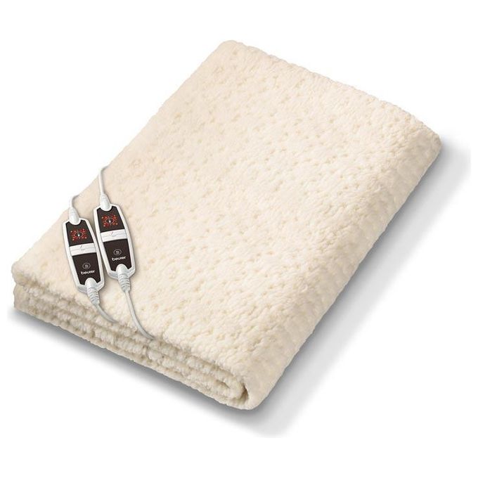 Beurer UB 56 Teddy Double Coprimaterasso Termico Matrimoniale 150x160 cm 2 Zone 160W Lavabile colore Beige