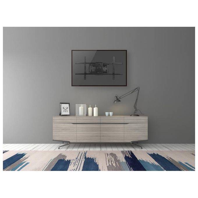 Equip 650324 Staffa di montaggio a parete per TV inclinabile e girevole da 37'' a 90'' VESA max 816x400 mm supporto fino a 75 Kg colore Nero