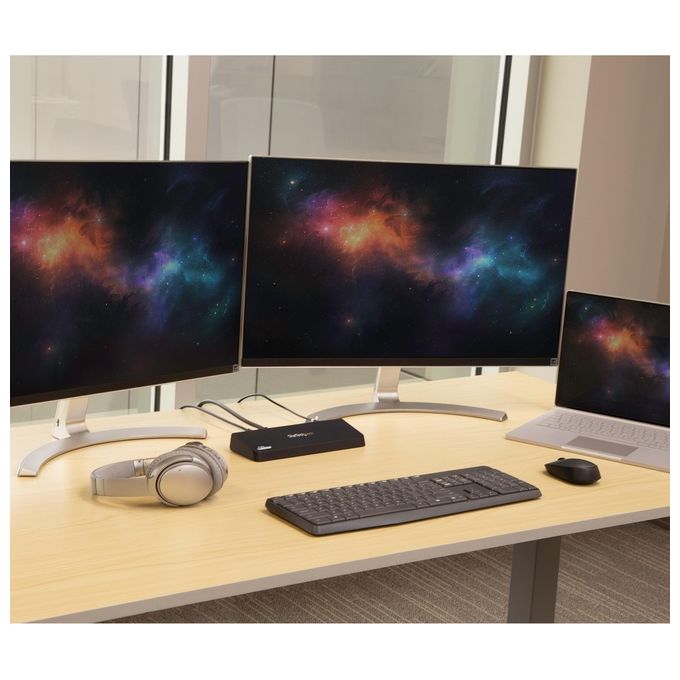 StarTech Docking Station Laptop universale USB 3.0 a doppia uscita video 4K DisplayPort - HDMI Gbe + porta USB a ricarica rapida