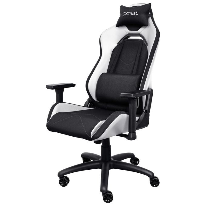 Trust GXT 714 RUYA Sedia da gaming universale con schienale e braccioli regolabili cuscini lombari e cervicali inclusi colore Bianco
