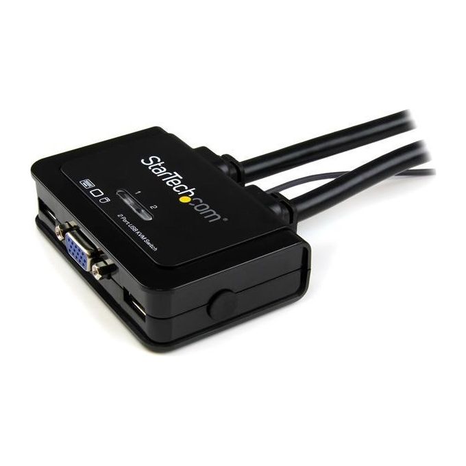 StarTech Switch Commutatore KVM USB VGA a 2 porte - Alimentato via USB con pulsante di commutazione a distanza