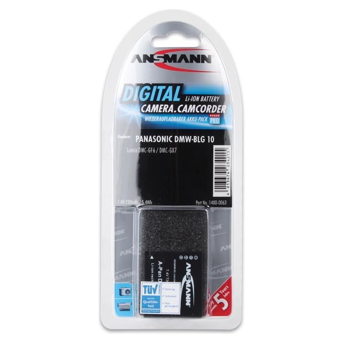 Ansmann 1400-0063 Batteria Ricaricabile Compatibile con Panasonic DMW-BLG10 730 mAh 7,4 V Lithium-Polymer colore Nero