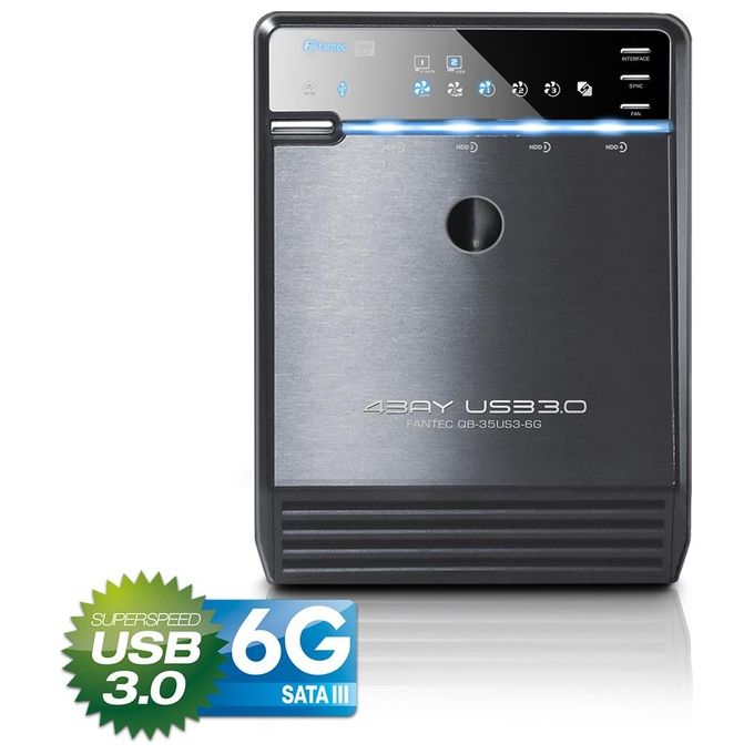 Fantec 1695 QB-35US3-6G Case Esterno per 4x Hard Disk SATA I-II-III 3.5'' USB 3.0 eSATA Ventola 80 mm Termocontrollata colore Nero