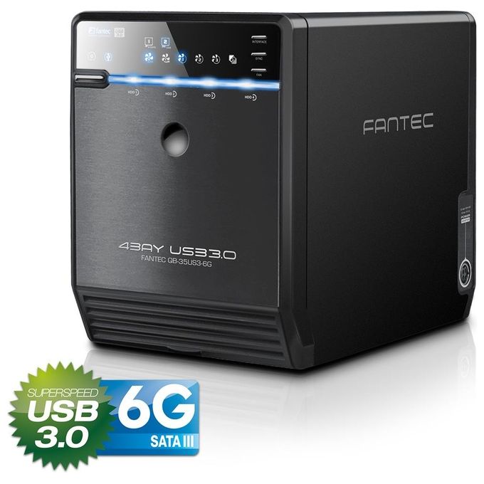 Fantec 1695 QB-35US3-6G Case Esterno per 4x Hard Disk SATA I-II-III 3.5'' USB 3.0 eSATA Ventola 80 mm Termocontrollata colore Nero