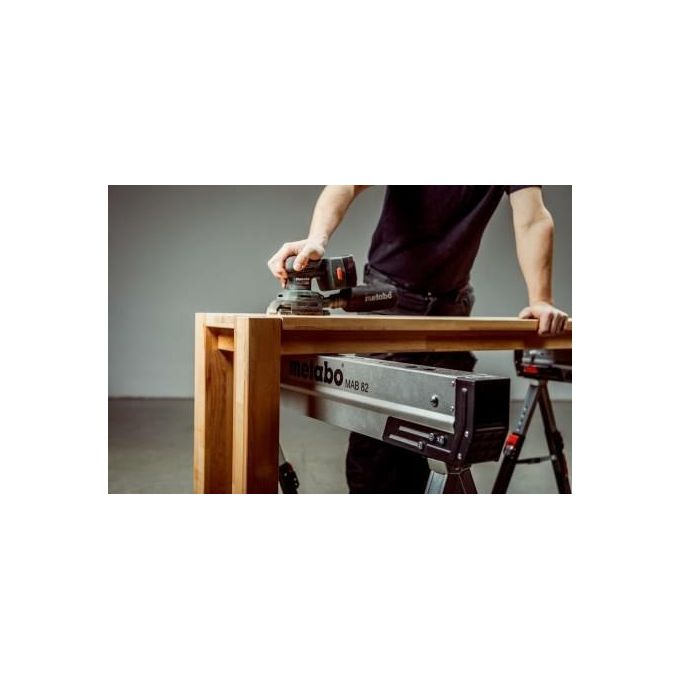 Metabo 626990000 MAB 82 Cavalletti da Lavoro Regolabili in Altezza con Supporti Laterali 590 kg per Singolo Cavalletto colore Nero Metallico