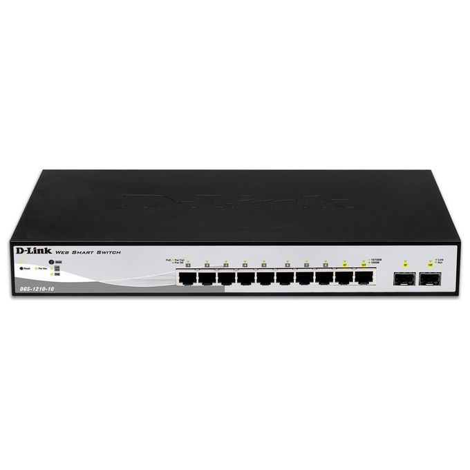 D-Link DGS-1210-10 Switch Gestito L2 8 Porte Gigabit Ethernet 2 Slot SFP 1U colore Nero Grigio