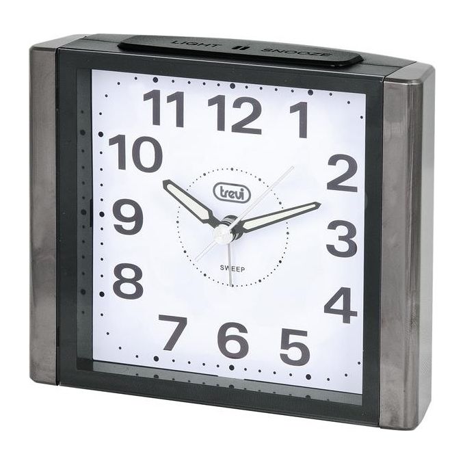 Trevi 0309500 Orologio-sveglia Silent Quartz, Grande Quadrante Illuminato, 2 batt aa