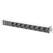 Digitus multipresa in alluminio 8 prese schuko tedesche con interruttore cavo mt 2 con spina iec c14