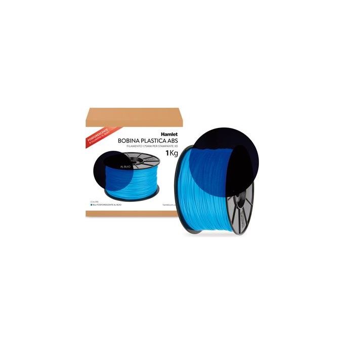 Hamlet Bobina abs 1kg x Stampante 3dx100 blu fosf al buio 1 75mm