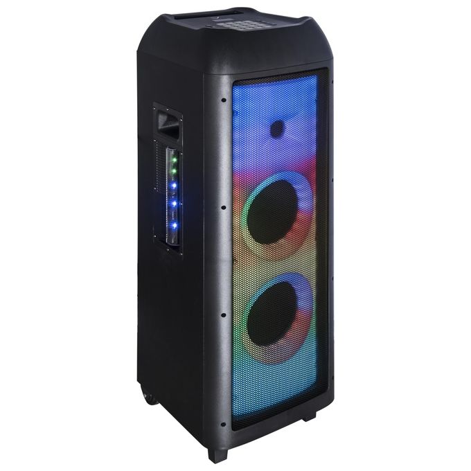 New Majestic 116360BK FLAME T360 Cassa Party Portatile 3-vie 150 W Bluetooth 5.0 TWS LED Multicolore con Ruote e Telecomando colore Nero