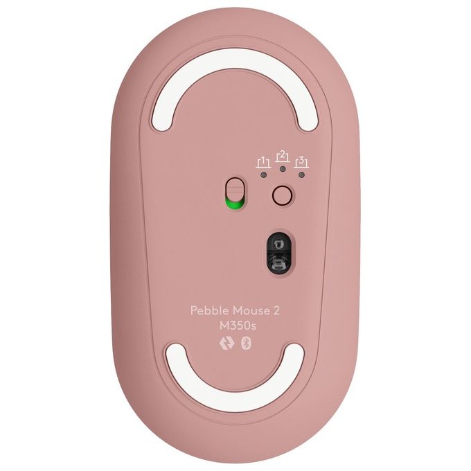 Logitech 910-007014 Pebble 2 M350s Mouse Wireless Bluetooth Ottico 4000 DPI Silenzioso Ambidestro colore Rosa