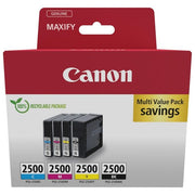 Canon PGI-2500 Cartuccia Inkjet Confezione Multipla 4 pz Inchiostro Pigmentato colore Nero Ciano Magenta Giallo